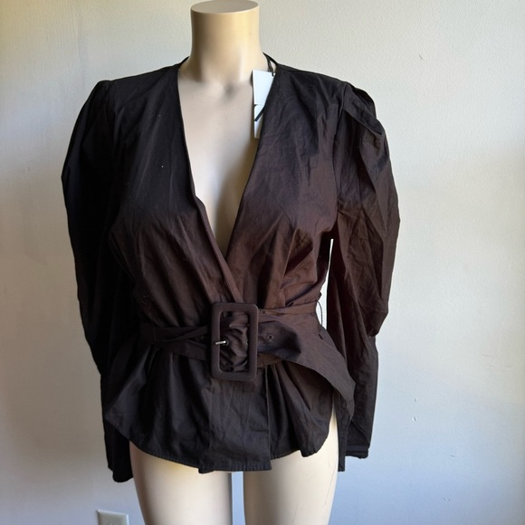 Zara Tops - NWT Zara Wrap Top with large Buckle belt